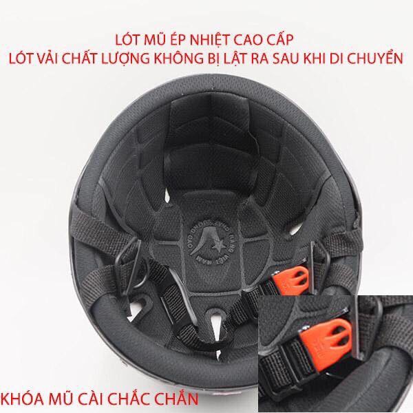 Mũ bảo hiểm nửa đầu màu Trắng cute có kính Uv kính Phi công - Nón 1/2 cao cấp xốp ép nhiệt chính hãng