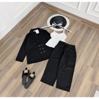 Set vest dài 3 món