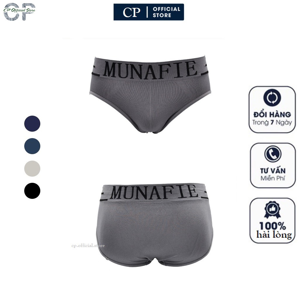 Quần lót nam tam giác MUNAFIE, túi zip, chất cotton, co giãn, kháng khuẩn, thông hơi, mềm mịn