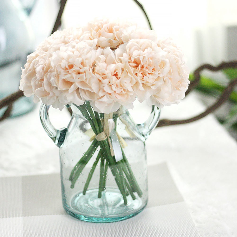 Bó 5 hoa mẫu đơn nhân tạo dùng trang trí tiệc cưới/cửa hàng