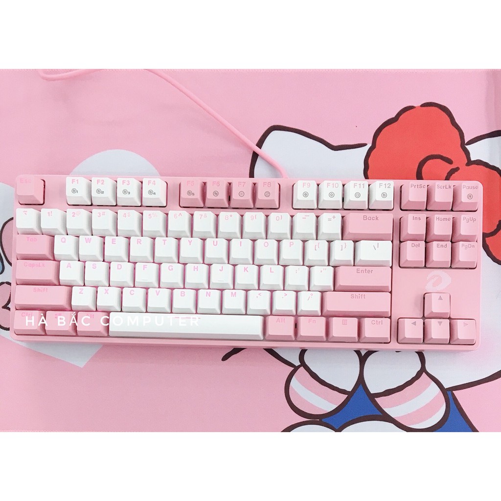 Bàn Phím Cơ DAREU EK87 Pink - White LED Hồng - Bàn Phím Gaming Màu Hồng ( Nhỏ Gọn Không Bàn Phím Phụ )