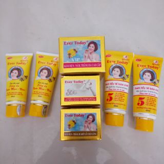 Combo kem, sữa rửa mặt, tẩy tế bào chết
