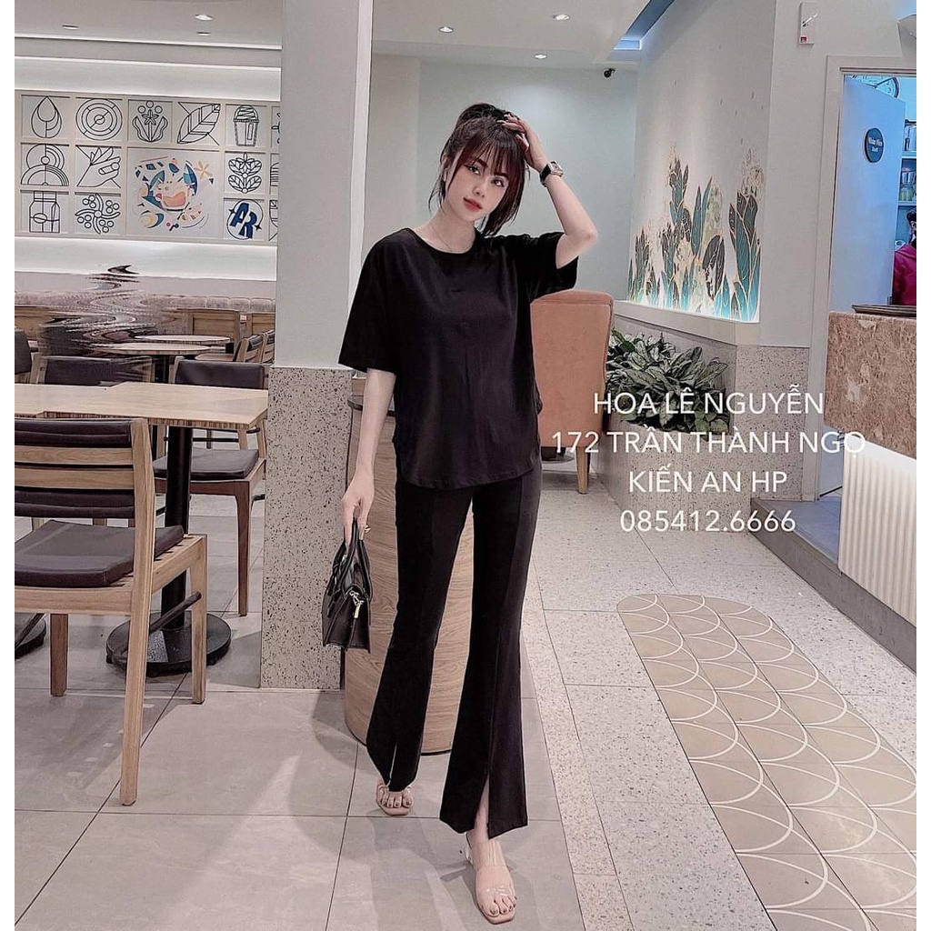 [ 𝐅𝐑𝐄𝐄 𝐒𝐇𝐈𝐏 ] ĐỒ BỘ NỮ COTTON VẠT BẦU QUẦN ỐNG LOE