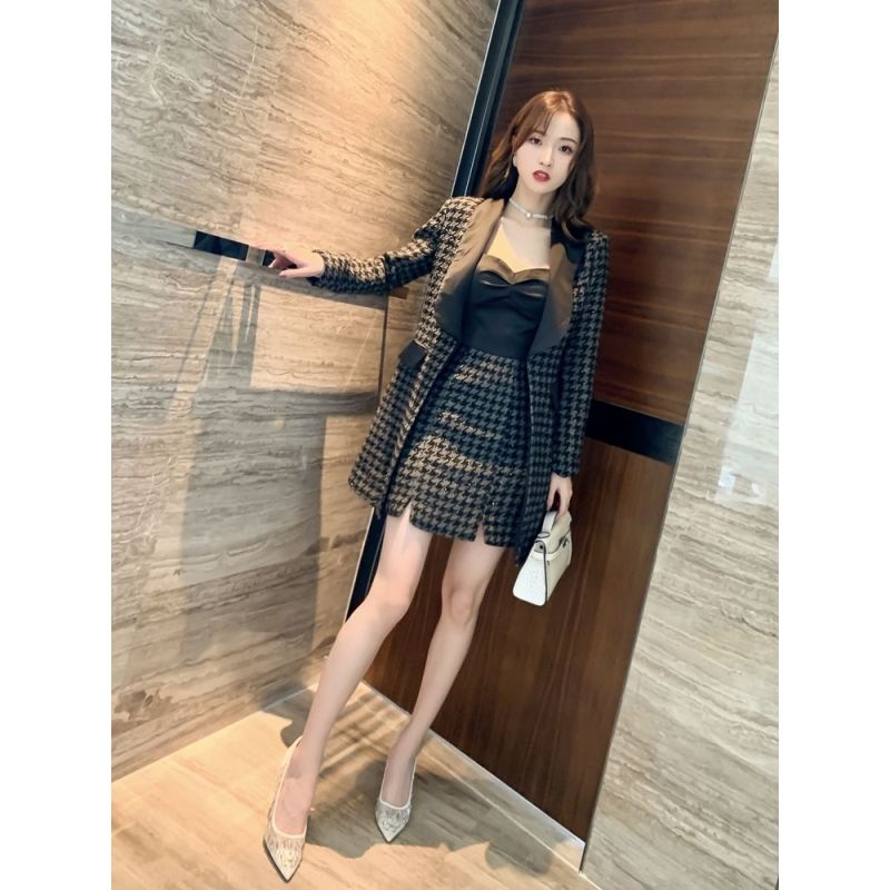 Set đầm yếm và áo khoác thanh lịch thời trang cho nữ