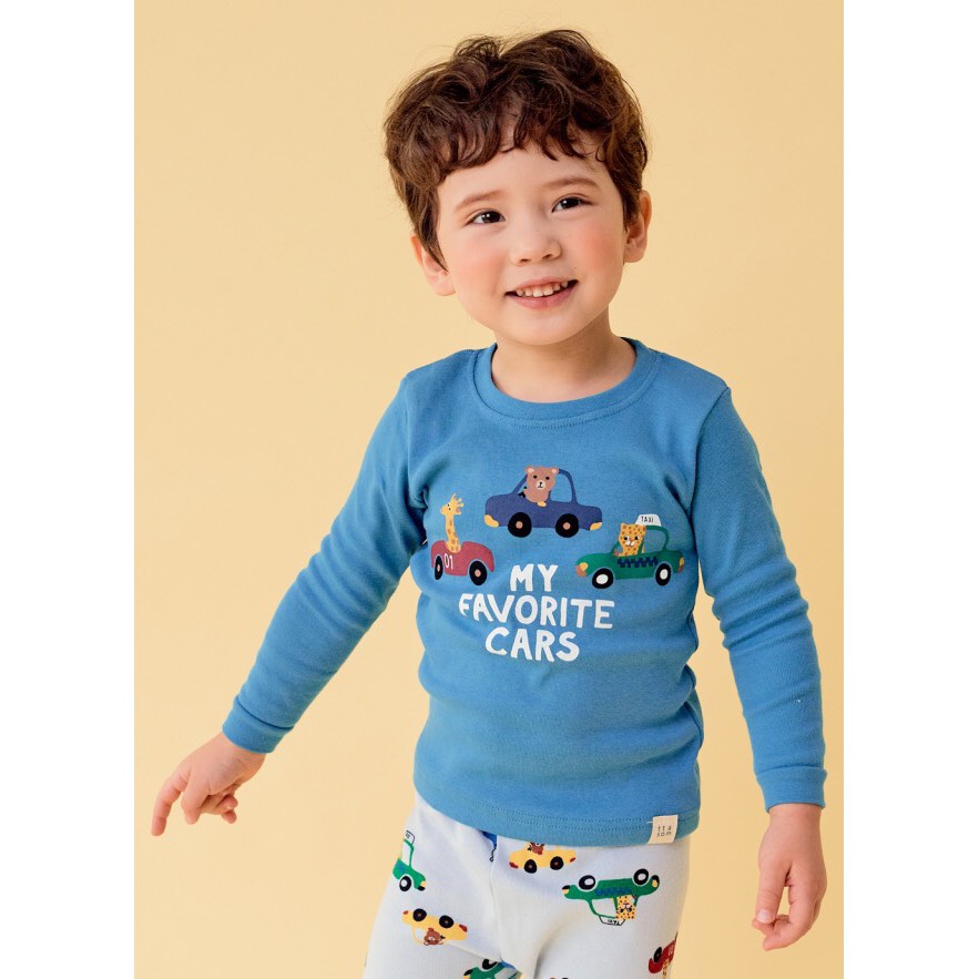 BỘ THU ĐÔNG DÀI TAY CAO CẤP TRẺ EM CỦA HÃNG TTASOM, CHẤT THUN COTTON ORGANIC,OTO XANH DƯƠNG