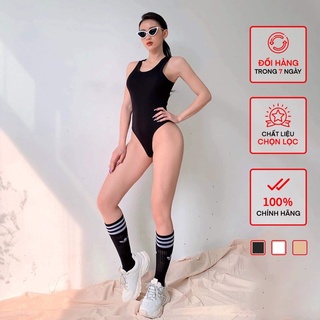 Áo Ba Lỗ Bodysuit Nữ BUSY Cotton Thun Zip Ôm Sát BLB