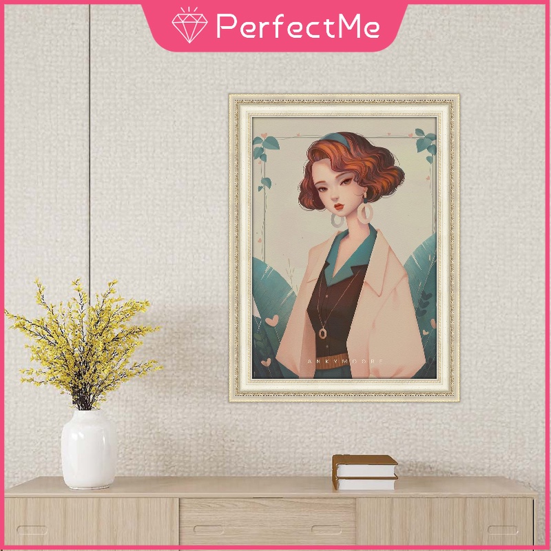 Bộ tranh đính đá 5D họa tiết cô gái độc đáo kích thước 30x40cm diy dùng để trang trí