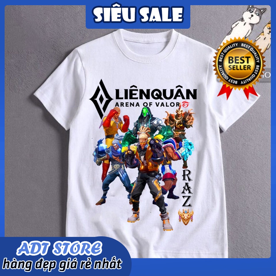 Áo Thun liên quân Tướng Raz Nhiều Skin cực chất cotton cổ tròn tay ngắn các fan yêu thích