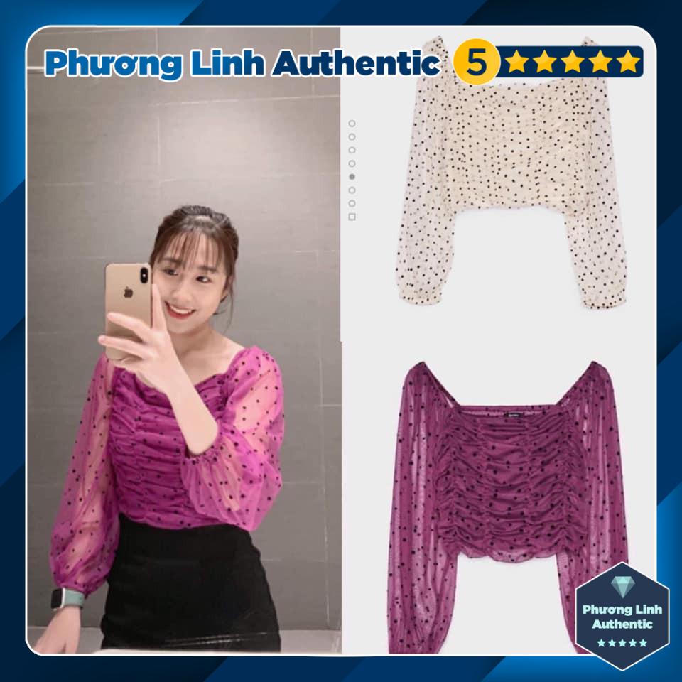 Áo kiểu crop top form nhỏ Bershka Auth new tag có sẵn