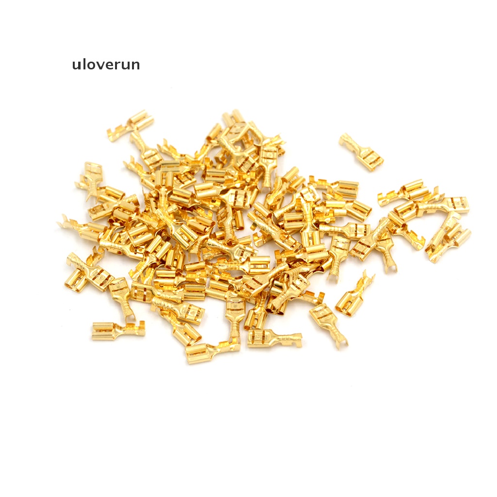 Set 100 Đầu Nối Dây Điện 6.3mm Mạ Vàng Dành Cho Loa Ô Tô