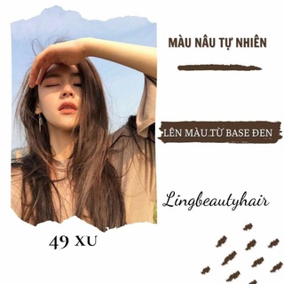 Thuốc nhuộm tóc Hàn Quốc màu nâu tự nhiên - lên màu chuẩn ( tặng kèm oxi trợ nhuộm và găng tay)