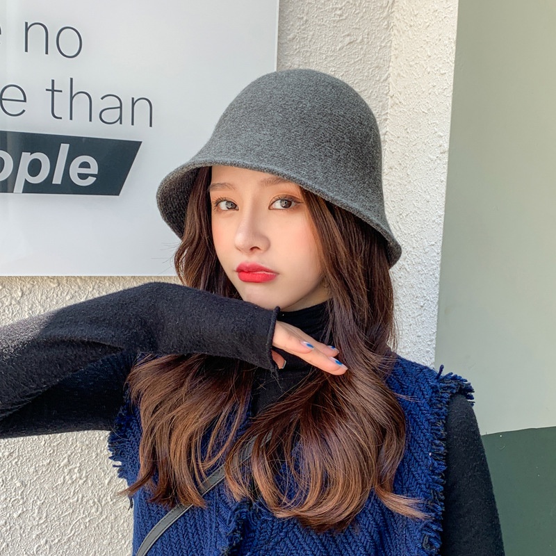 Nón tai bèo dệt kim màu sắc đơn giản phong cách Hàn Quốc thời trang cho nữ