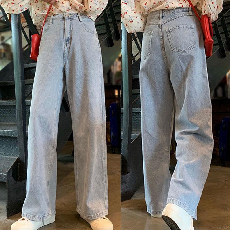 Quần Jean Dài Ống Rộng Thời Trang Cho Nữ