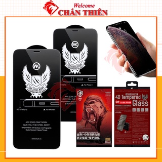 Kính Cường Lực Chống Nhìn Trộm Iphone Xsmax 11 Promax 12 Promax 7 8Plus 6Plus KINGKONG WK 4D FULL BOX