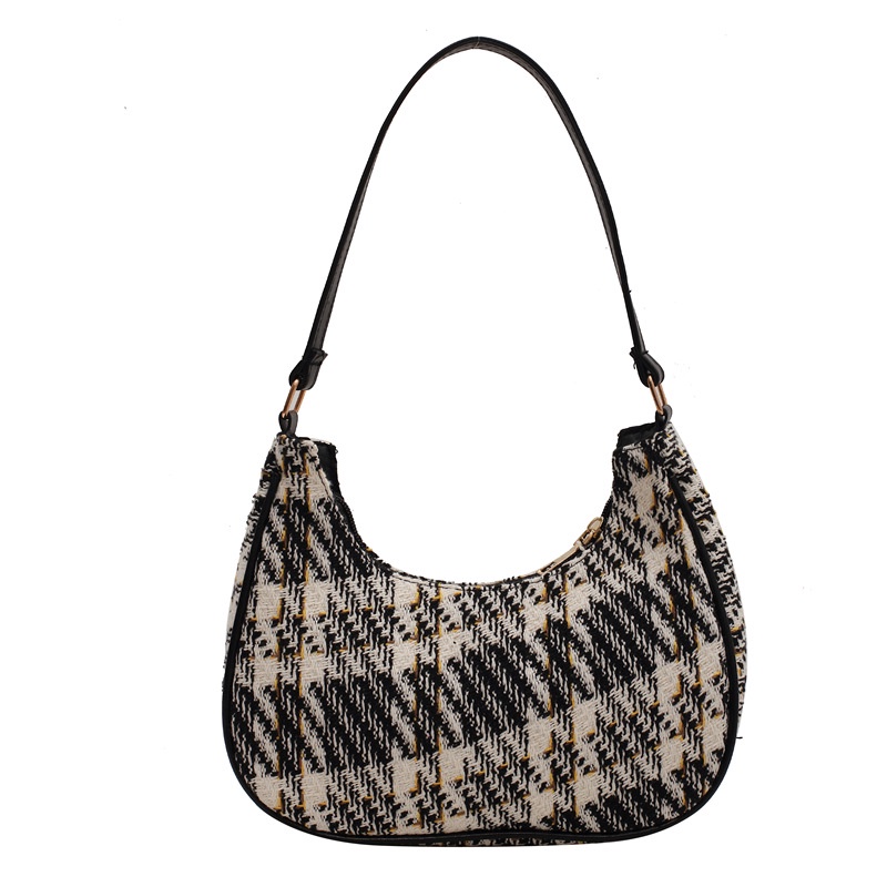 Túi đeo vai họa tiết caro đơn giản kiểu Tây thời trang