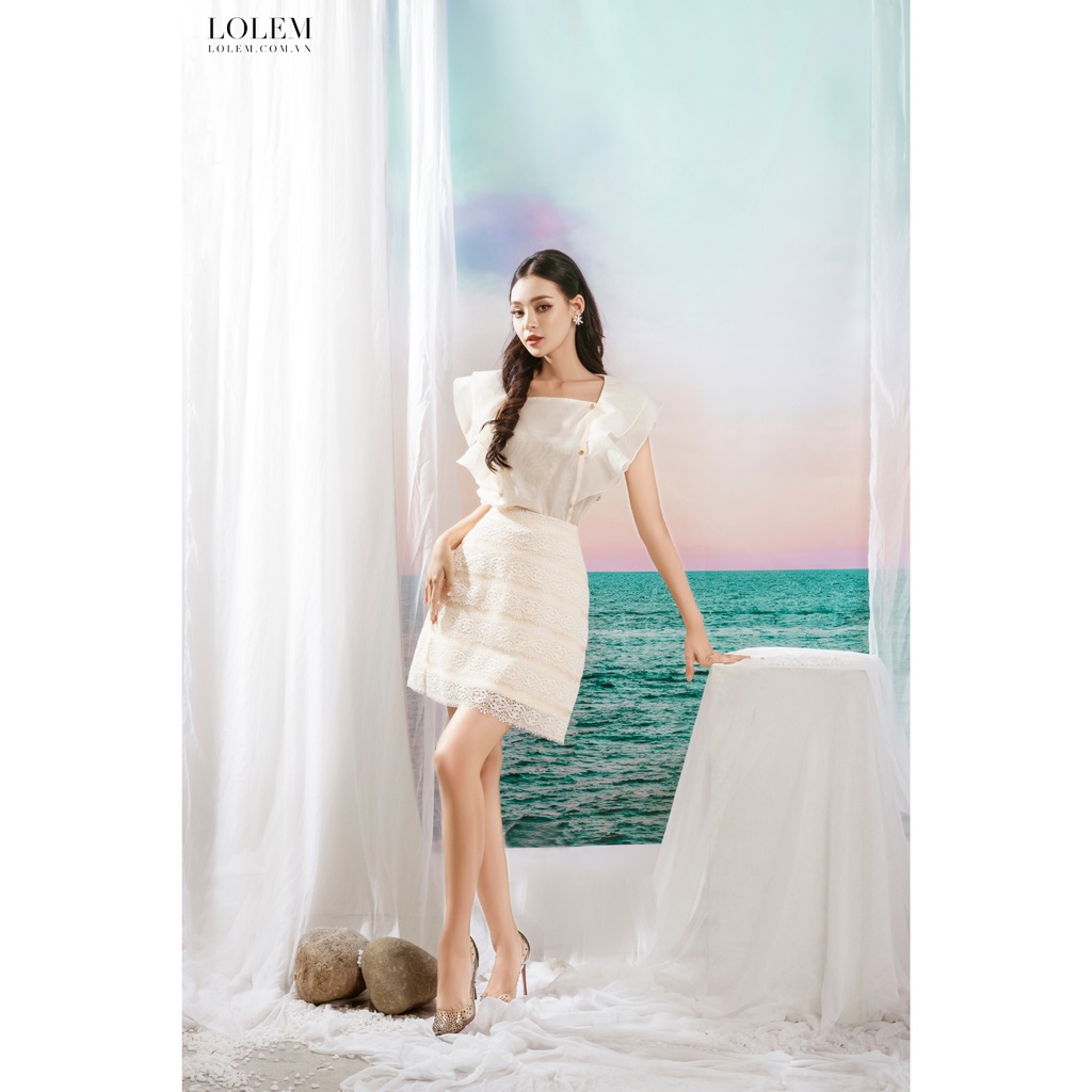 Áo sơ mi kiểu LOLEM ASM289 tơ bèo thân tay hến vải voan mỏng nhẹ