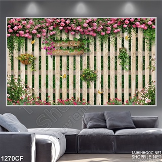 Tranh dán tường 3D trang trí quán cafe, trà sữa, trà chanh, quán xá, cửa hàng có keo sẵn - House Decor 1270CF