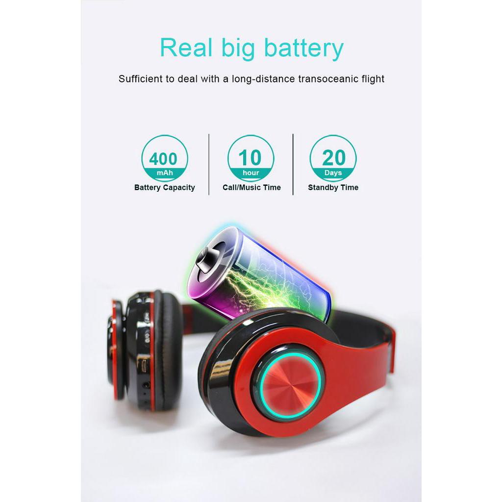 Tai Nghe Bluetooth 5.0 KEBIDUMEI B39 Không Dây Có Thể Gập Lại Với Mic Hỗ Trợ Thẻ TF