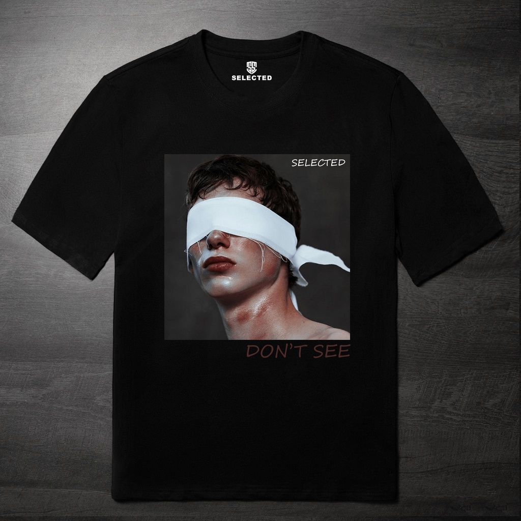 Áo thun tay lỡ nam nữ in hình DON'T SEE , Vải Cotton Form Oversize - SELECTED.STORE