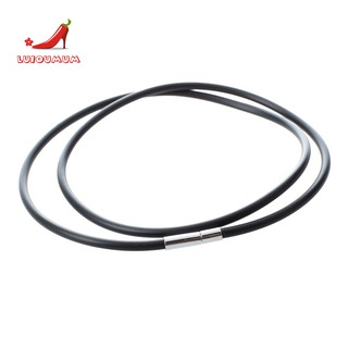 Vòng cổ dây cao su màu đen 22inch