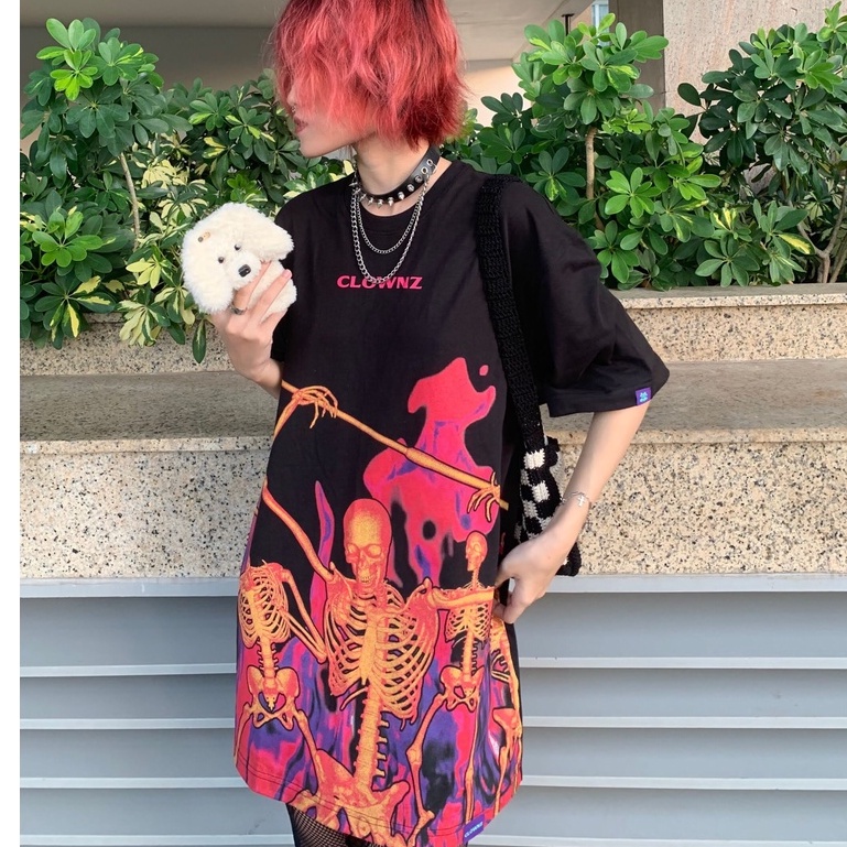 Áo thun tay lỡ local brand Clownz Rock Party phông cổ tròn form rộng cotton unisex nam nữ