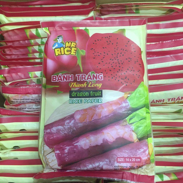 Bánh tráng nhúng từ 100% thanh long-Bánh tráng gỏi cuốn-Bánh tráng thanh long Duy Anh