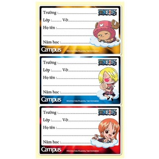 Nhãn Vở Campus Onepiece NT-OPE18 (18 nhãn) - Mẫu 1