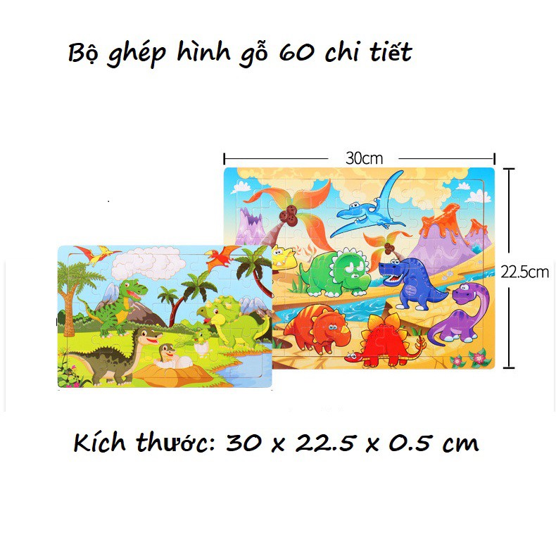 Đồ chơi tranh ghép hình 30 miếng gỗ puzzle KB216037, Bộ tranh ghép hình nhiều chủ để cho bé