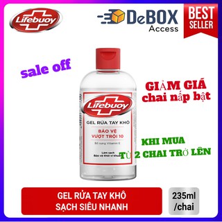 [Xả kho giá sỉ] Gel rửa tay khô lifebouy (chai nắp bật 235ml) bảo vệ vượt trội 10 giúp ngăn ngừa vi khuẩn