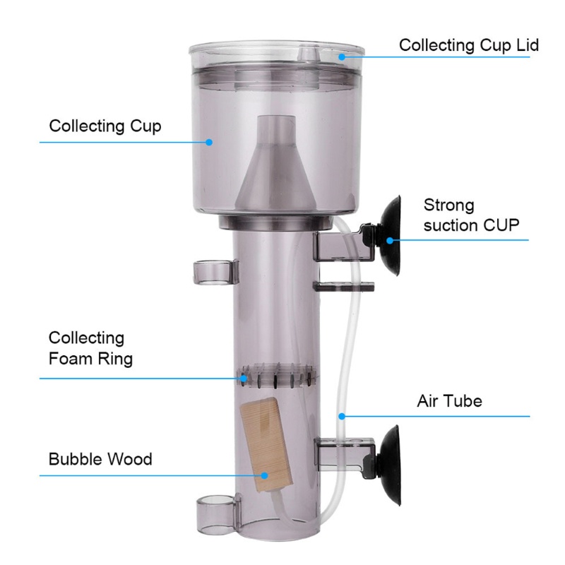 Dụng cụ tách bọt protein mini cho hồ chứa cá và san hô có ống khí bằng gỗ