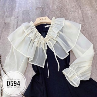 Bigsize Đầm phối tay voan D594