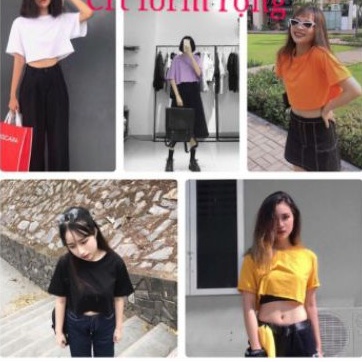 ÁO CROPTOP FORM RỘNG CỔ TRÒN TAY LỠ DÀI KIỂU DÁNG ÁO CROPTOP TRẮNG UNISEX HOT đủ màu dáng basic