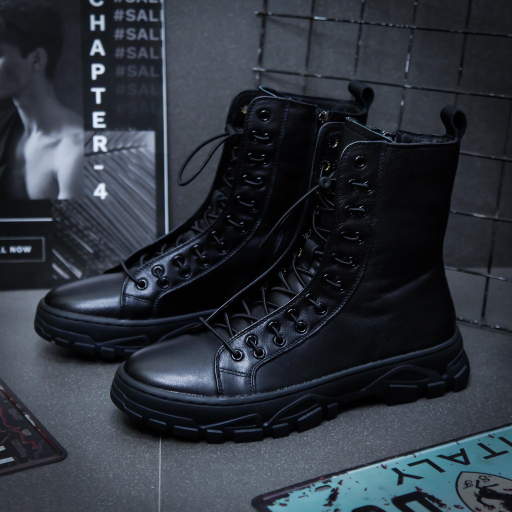 Giày nam boot da kiểu dáng cao cổ có khóa sườn tiện lợi hàng cao cấp GD9388 htstore | BigBuy360 - bigbuy360.vn
