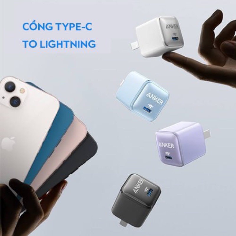 Củ sạc nhanh 20w Anker 511 Charger ( Nano Pro ) - A2637 nhỏ gọn , không nóng máy tương thích IP 11 12 13 14 Series