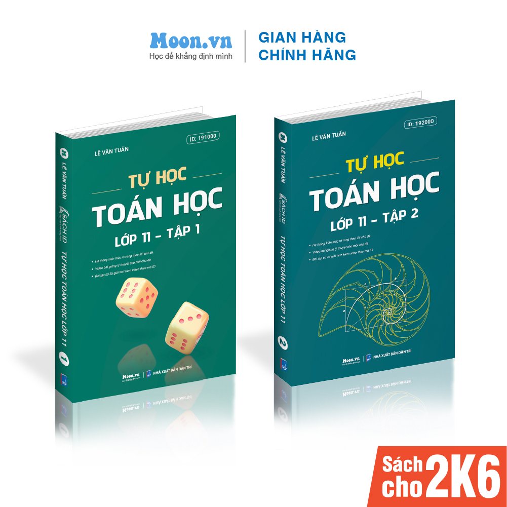Combo 02 sách toán lớp 11, tự học toán học lớp 11 (2 tập) dành cho 2k6.