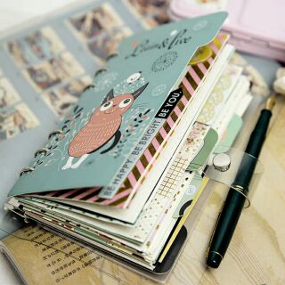 🌸 Set sổ planner còng 6 lỗ mèo đầy đủ phụ kiện, tặng kèm set sticker