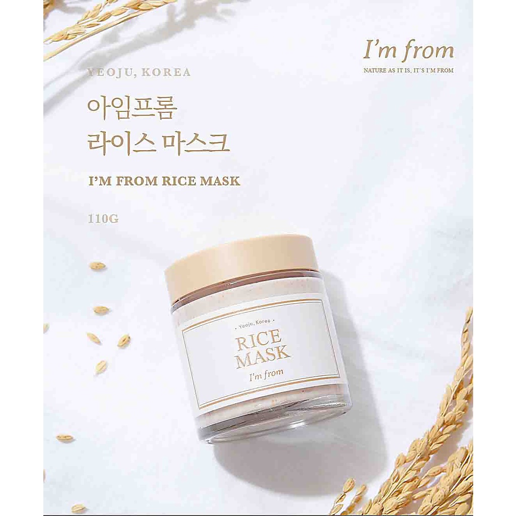 Mặt nạ gạo dưỡng trắng và mờ thâm I'm From Rice Mask 110g