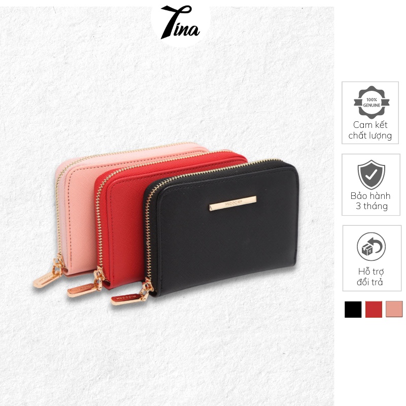Ví nữ MICOCAH ngắn da gân đơn giản đẹp đựng tiền thẻ M418