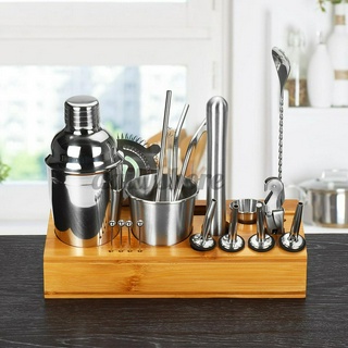 Set dụng cụ pha cocktail bằng thép không gỉ cho quán bar 22 trong 1