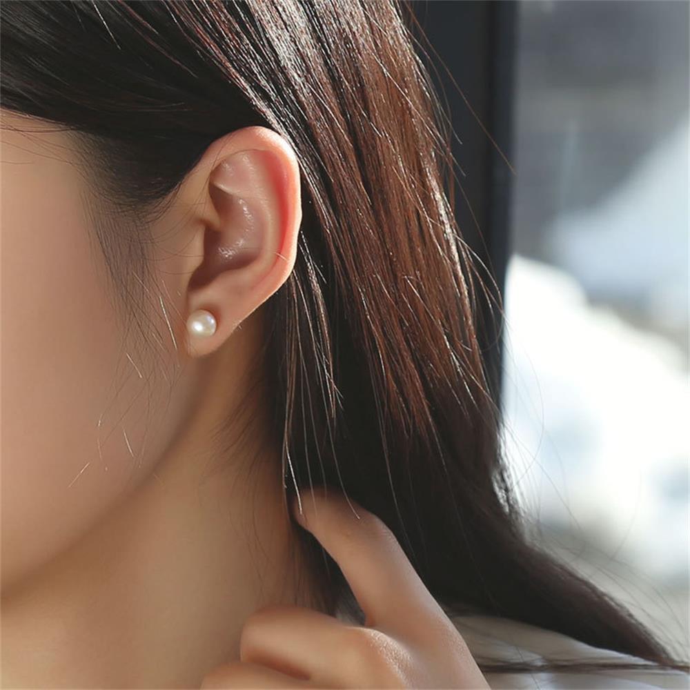 Set 5/10 Đôi Bông Tai 4mm 5mm 6mm 8mm 10mm 12mm Đính Ngọc Trai Thanh Lịch Cho Nữ|Vòng Tròn Thời Trang Dự Tiệc