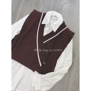 ( Ảnh thật ) Set gile len + áo sơmi