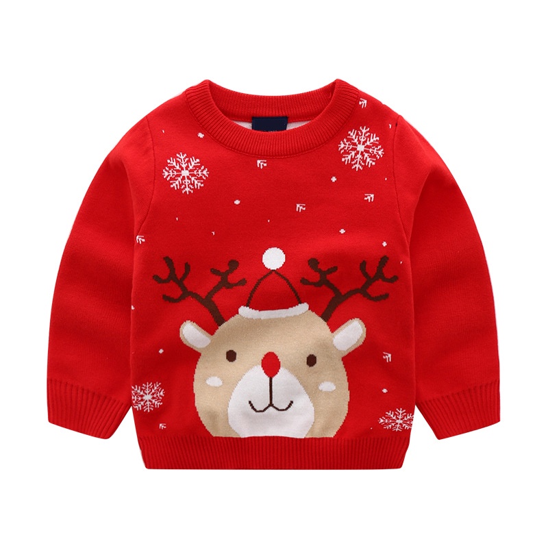 (Hàng đẹp có Video) Áo len Noel Giáng sinh cho bé trai bé gái mặc chơi tết 1-7 tuổi chất dày dặn cực đẹp