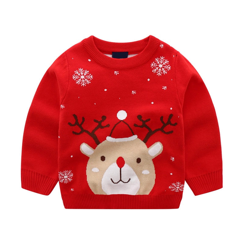 Áo len Noel Giáng sinh cho bé trai bé gái mặc chơi tết 1-7 tuổi chất dày dặn cực đẹp