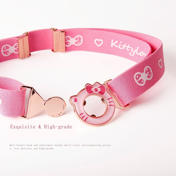Thắt Lưng Co Giãn Có Thể Điều Chỉnh Độ Dài Thoải Mái Hình Mèo Kitty Cho Bé Gái