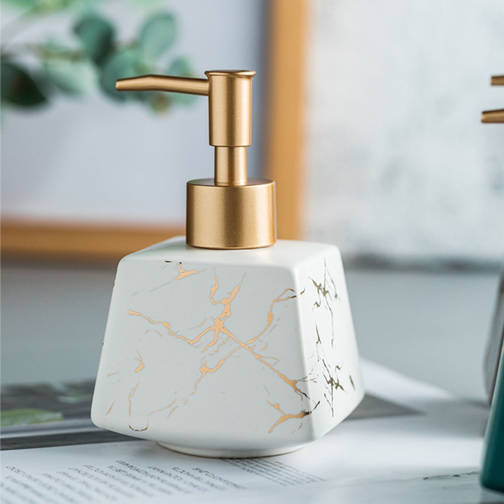 Bình Sứ Đựng Xà Phòng Dạng Lỏng 260ml Có Thể Bơm Lại Tiện Dụng