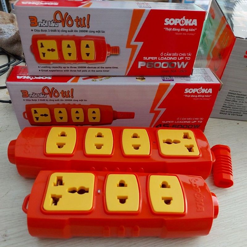 Ổ cắm siêu chịu tải SOPOKA P6000W, 4S-6000W