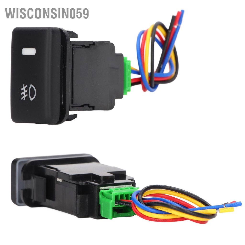 Wisconsin059 Automobile Lamp Switch 3A 12V 20mΩ Ground Resistance 8000 Times Heat ABS Waterproof with Wire