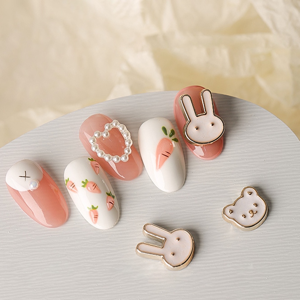 Bộ 5 Phụ Kiện Trang Trí Móng Tay Hình Hoạt Hình Bằng Hợp Kim Chống Rỉ Sét DIY