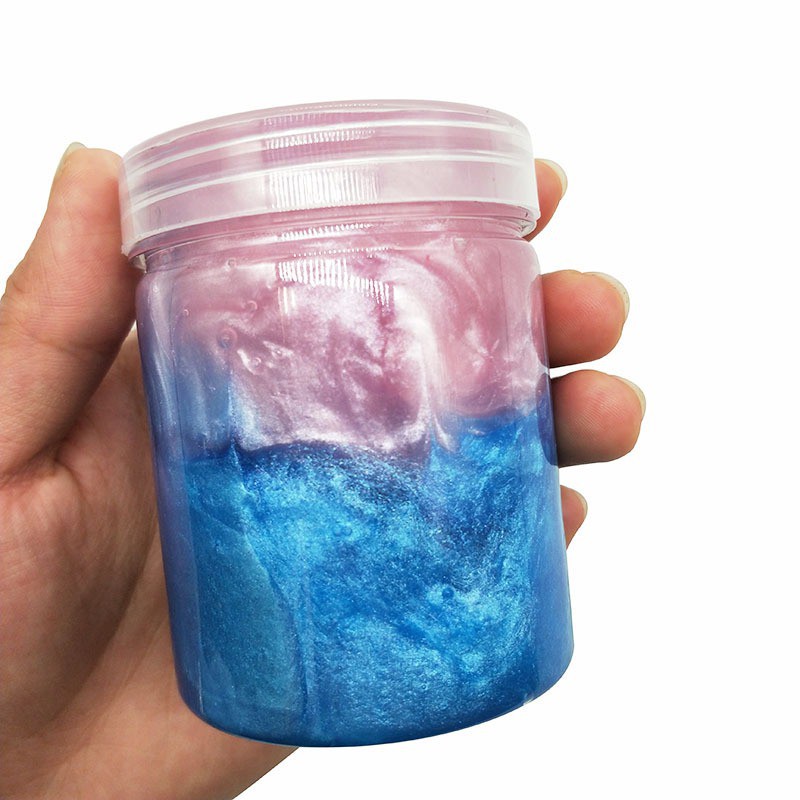 SLIME hộp hình trụ GALAXY XANH TÍM PHỐI MÀU cực đẹp thiết kế độc đáo ấn tượng không dính tay
