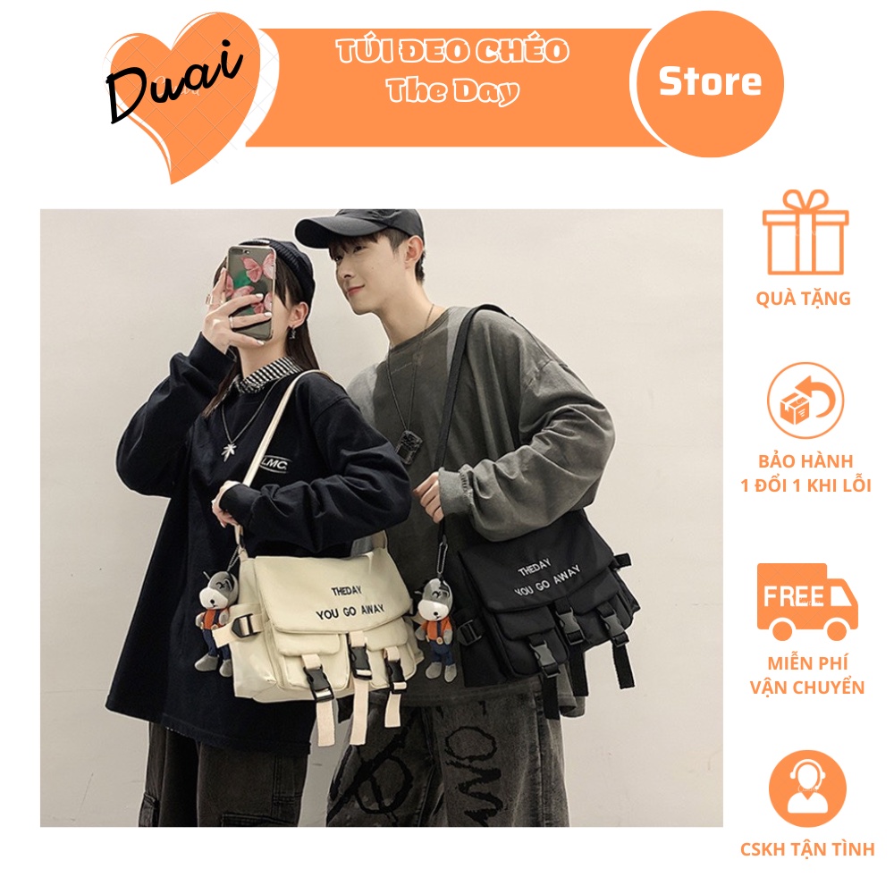 Túi Đeo Chéo Canvas The Day - Duai DC01 Thời Trang Hàn Quốc Học Sinh Sinh Viên Đi Học , Đi Chơi